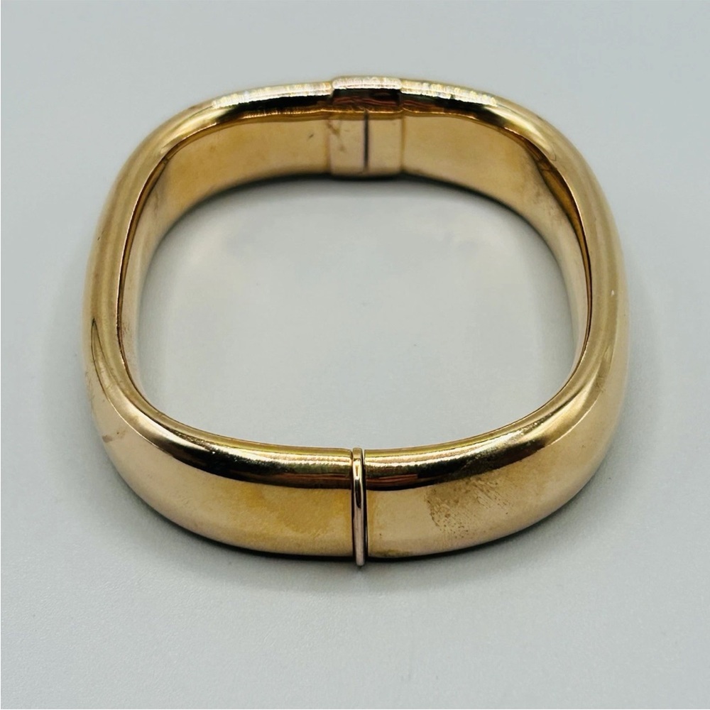 Pair of Square-ish Bronze MILOR Bangles from Italy: 1 Hollow, 1 Solid PeachyRose - Picture 5 of 16